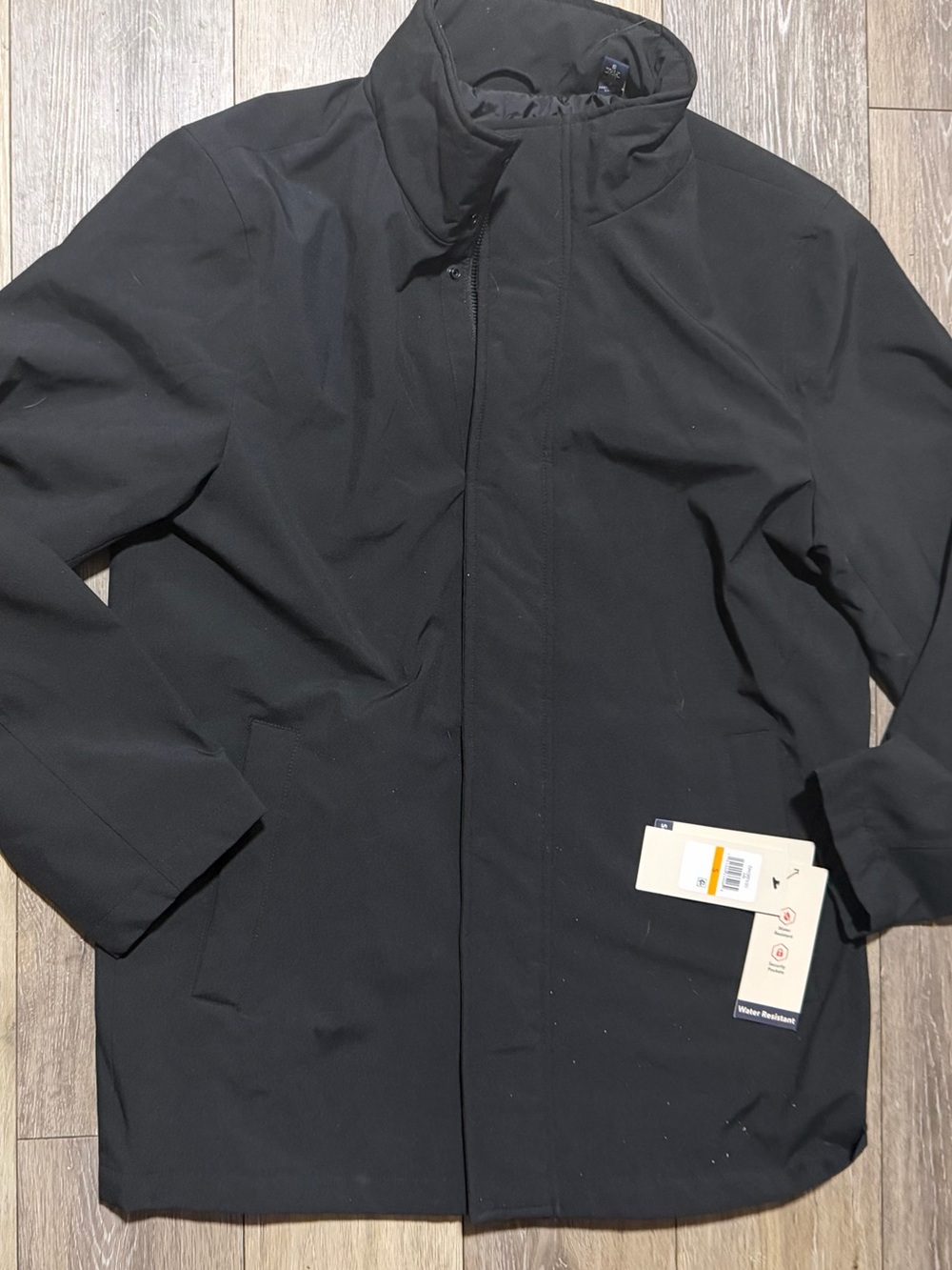 Dockers Men's Black 360 Flex Size S-NWT Raincoat with High Collar